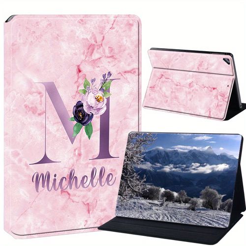 TEMU Custom Name Case For Ipad / Gen 2018/2017 For Ipad Air 1/2 & Pro 9, 7" 2015, Stand Leather Tablet Cover Case, Protective Shell Sleeve