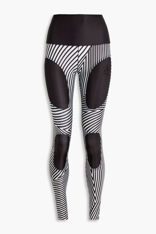 Printed stretch-jersey leggings - Black - XS