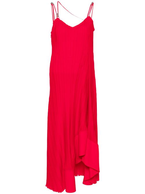 Plissé-effect dress - Red
