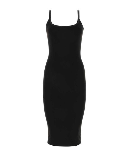 Crystal-embellished jersey dress