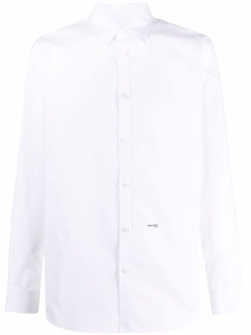 Embroidered-logo detail shirt - White