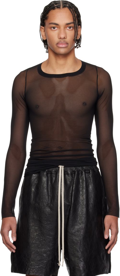 Black Temple Rib LS T-shirt