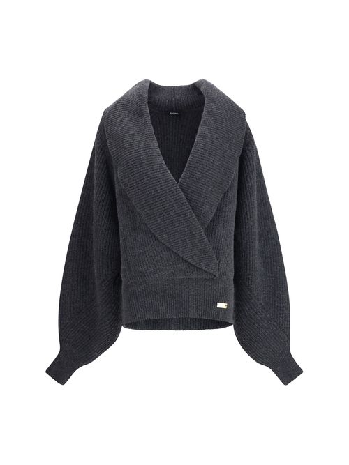Oversized Wrap-effect Sweater