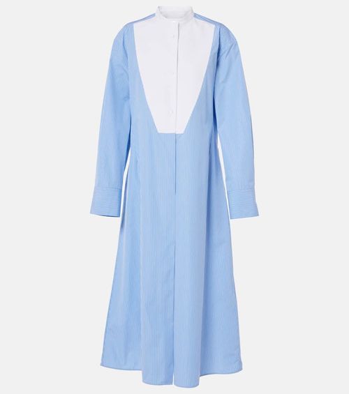 Pinstripe cotton shirt dress