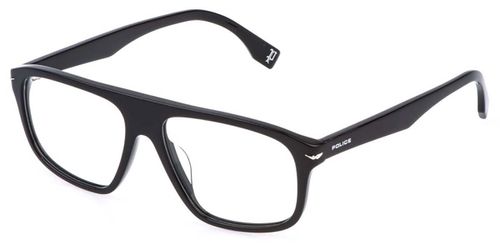 Police VPLQ65 CHAMP 12 0700 Men's Eyeglasses Black Size 55 (Frame Only) - Blue Light Block Available