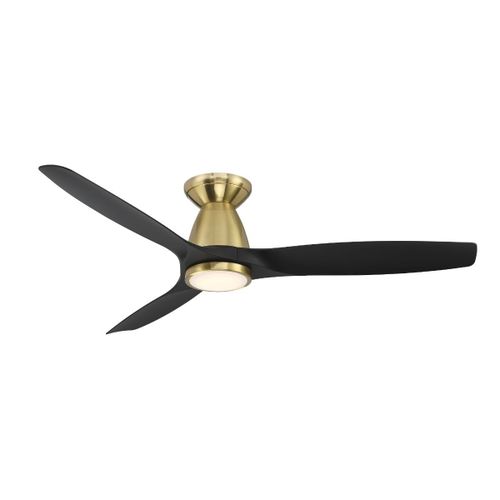 Soft Brass Matte Black 54"Ceiling Fan from the Skylark Collection