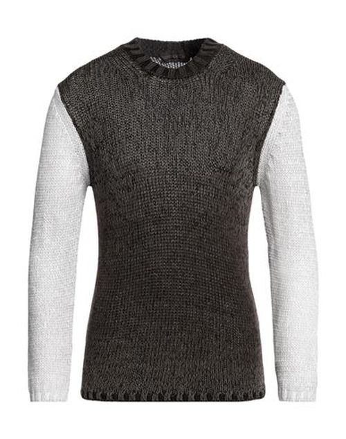 Man Sweater Dark green Size L Cotton