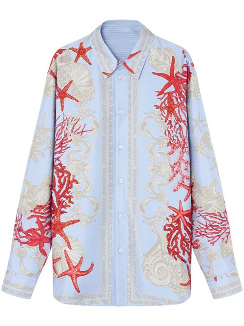 Graphic-print reversible shirt - Blue