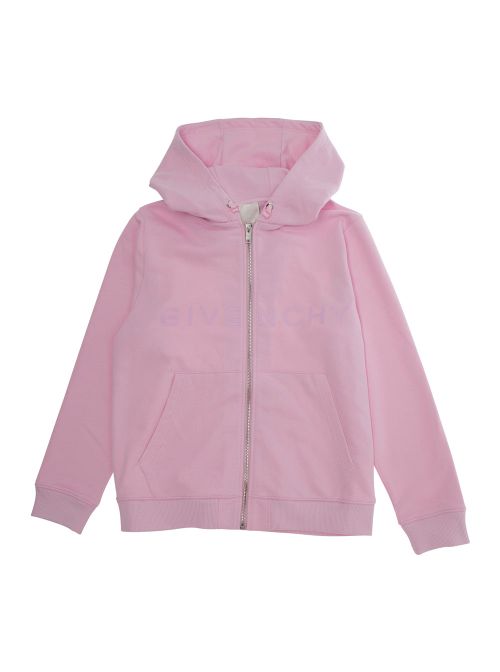 Logo-Embroidered Cotton Hoodie — Pink