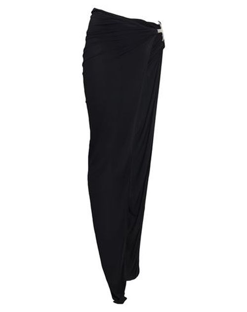 Woman Maxi skirt Black Size 2 Viscose, Polyamide, Elastane