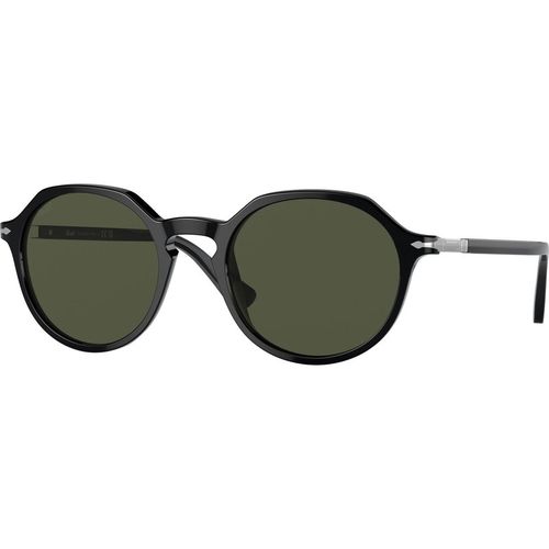Persol Unisex Persol PO3255S 95/31 Sunglasses Plastic Black Green Panto