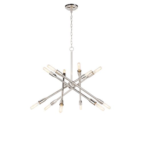 Polished Nickel Chandelier from the Cobra Collection
