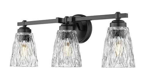 Matte Black Bathroom Vanity Light from the Andree Collection