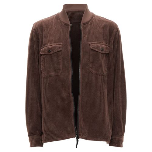 Corduroy trucker pocket zip up bomber jacket