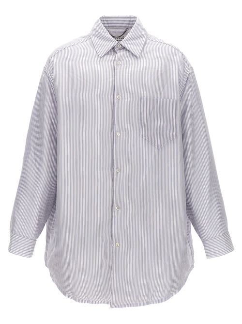 Striped Cupro Shirt — Blue