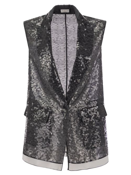 Dazzling Silk Embroidery Vest