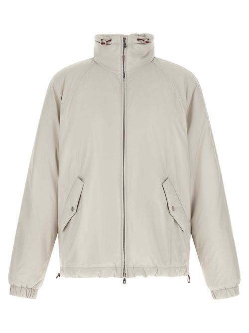 Water-Repellent Nylon Shell Jacket — White