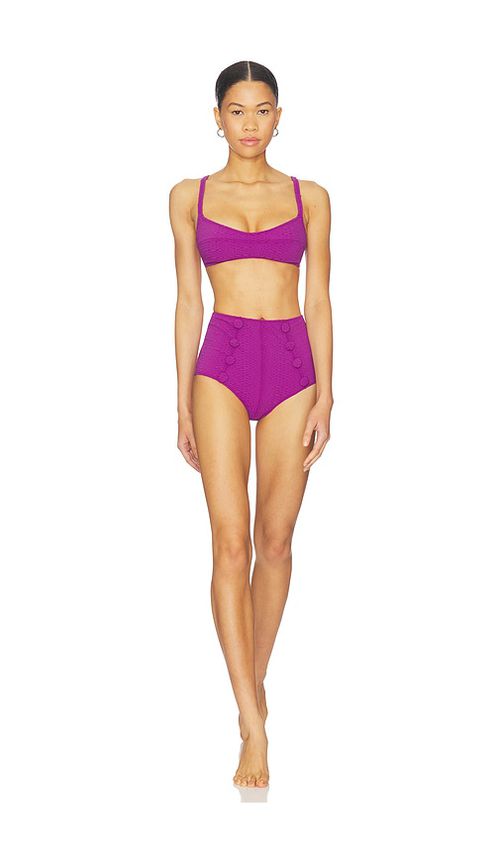 Lisa Marie Fernandez Balconette High Waist Bikini Set in Purple. - M also in L