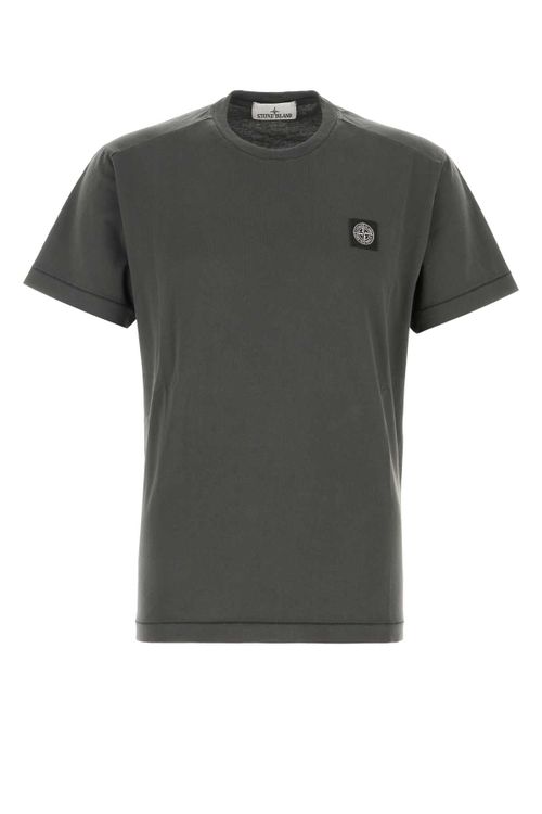 Logo-Embroidered Cotton T-Shirt — Gray