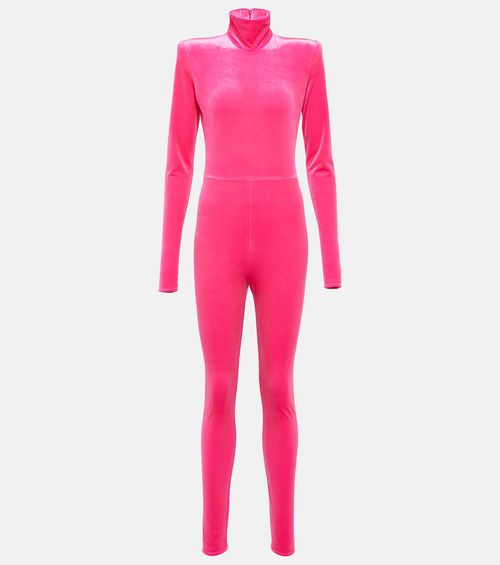 Turtleneck velvet jumpsuit