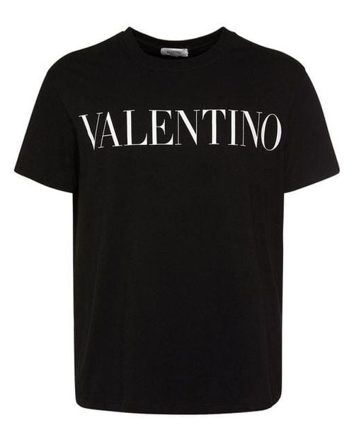 Valentino Black Logo Print Cotton Jersey T-shirt - Black