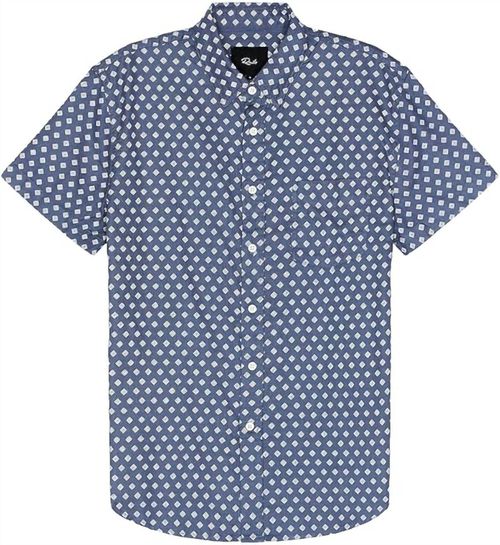 Men's Fairfax Button Down Shirt In Geo Diamond White Blue