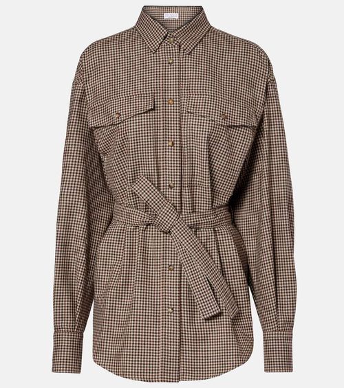 Checked virgin wool overshirt