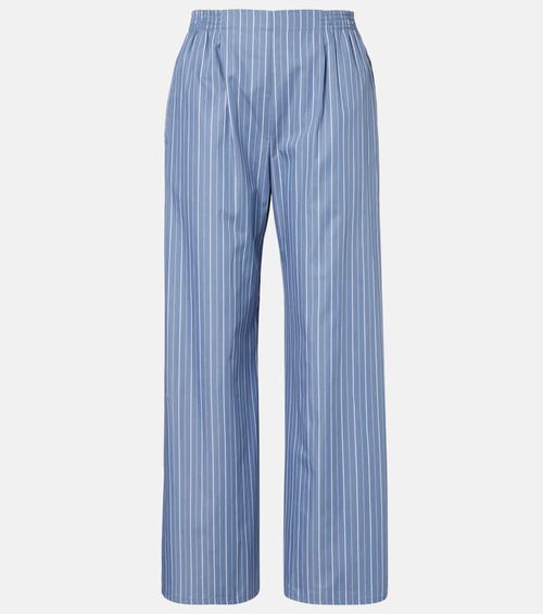 Yoshi cotton-blend twill wide-leg pants