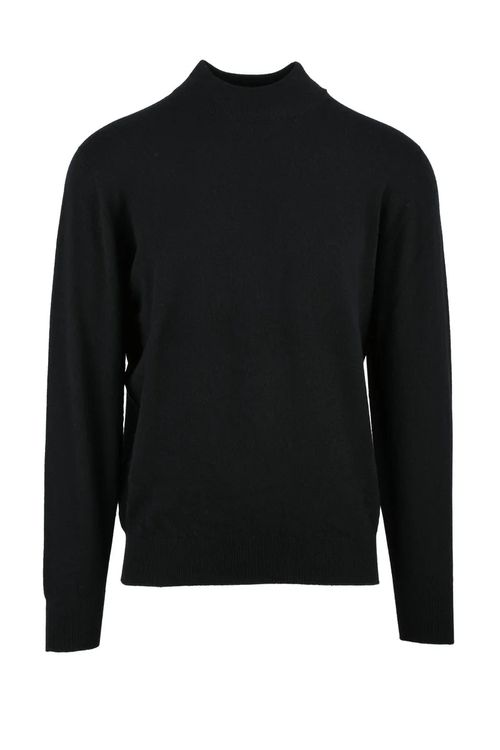Fitted Black Cashmere Turtleneck Sweater