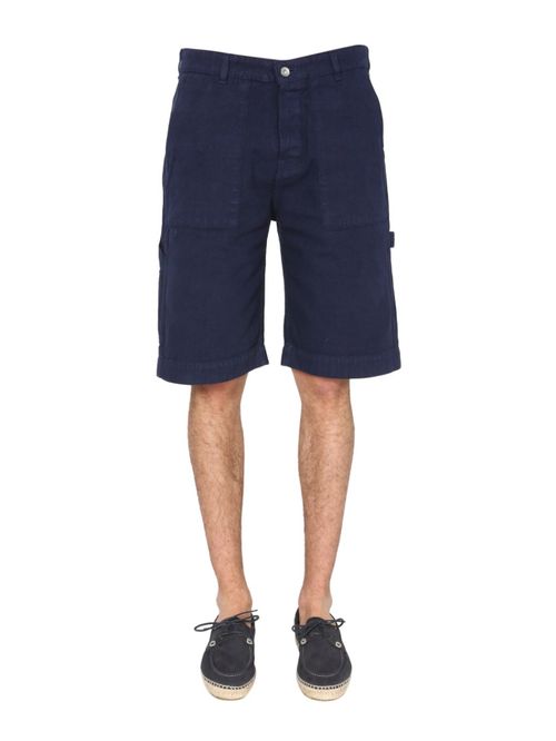 Navy Blue Solid Shorts