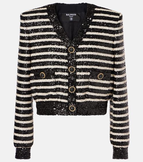 Sequined striped jacket