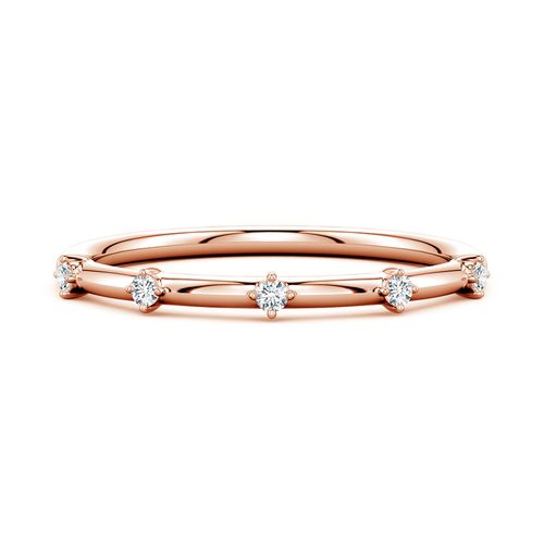 Angara 1.5 MM Round Lab-Grown Diamond Five-Stone Station Ring in 14K Rose Gold