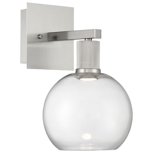 Brushed Steel LED Wall Sconce from the Port Nine Burgundy Collection