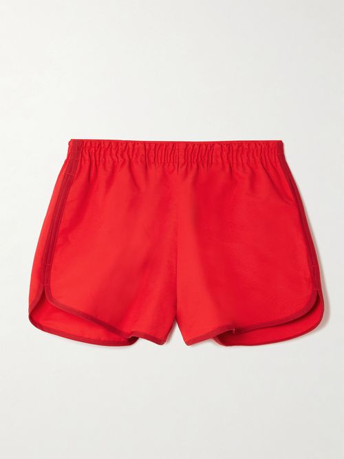 Anchor Piped Cotton-blend Shorts - Red
