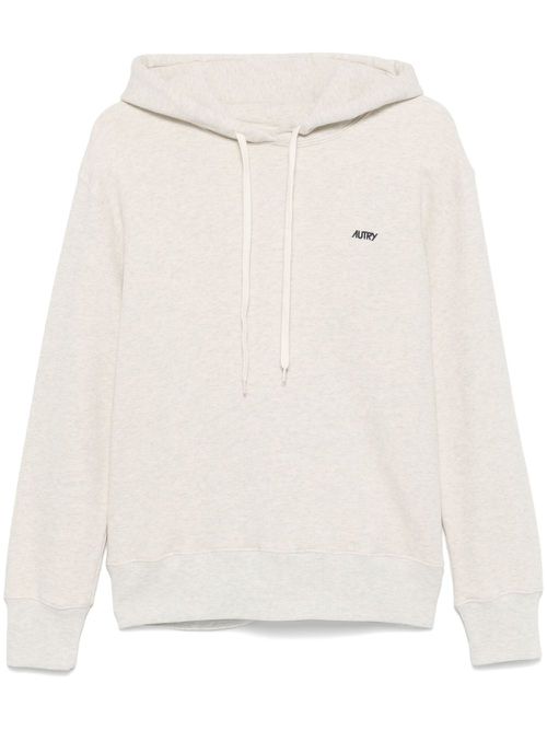 Logo-embroidered hoodie - Neutrals