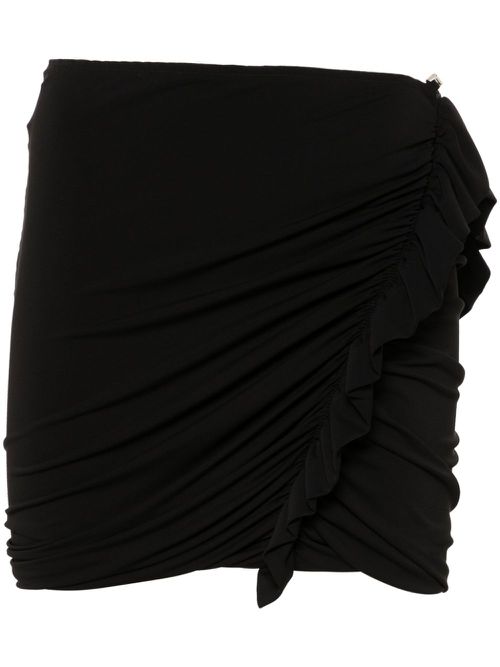 Ruffled mini skirt - Black