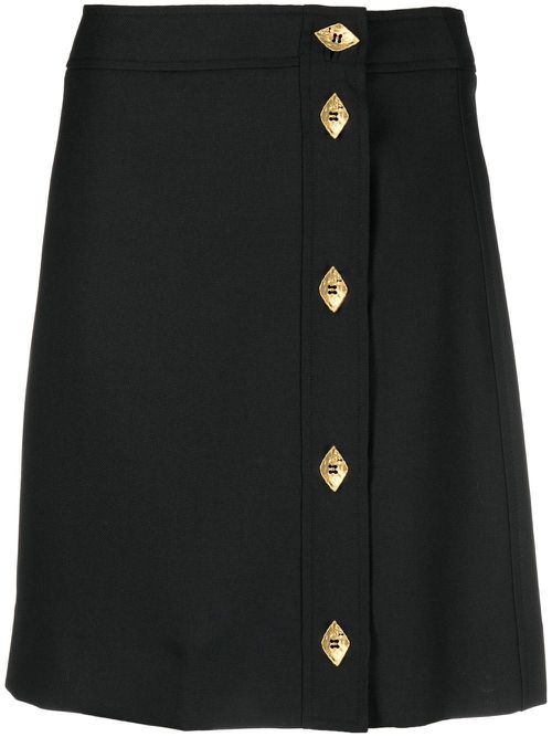 Button-up mini skirt - Black