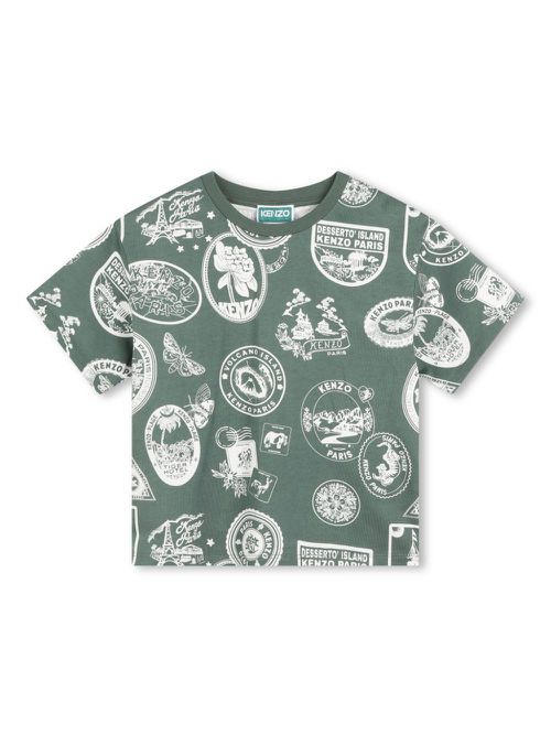Graphic-print cotton T-shirt - Green