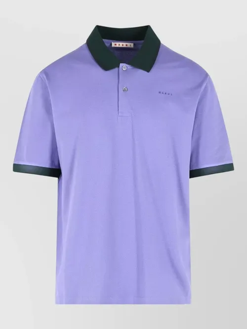 Marni - cotton polo shirt contrasting collar short sleeve
