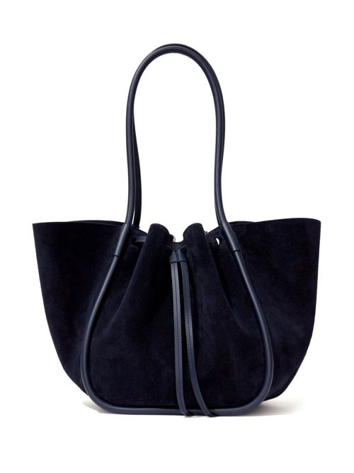 Large Ruched tote bag - Blue