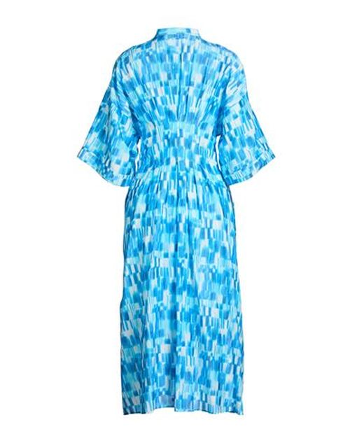 Woman Midi dress Azure Size 6 Cotton, Silk