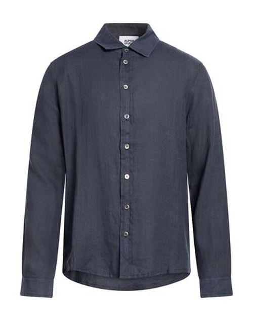Man Shirt Midnight blue Size 44 Linen