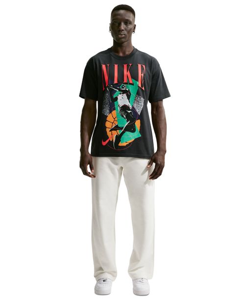 Men's Basketball Ribbed Collar Graphic T-Shirt - Black