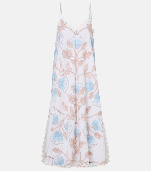 Printed cotton slip dress