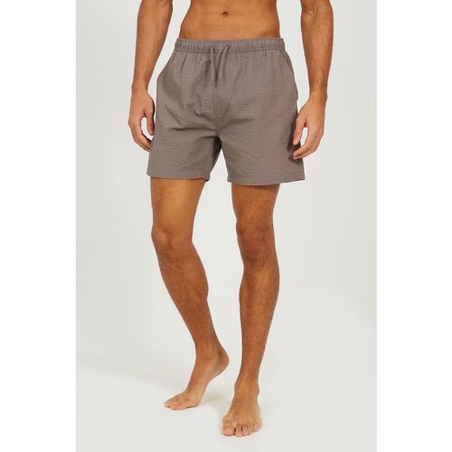 Brave Soul Mens Taupe Seersucker Swim Short