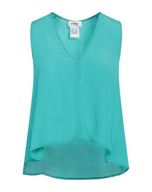 Woman Top Turquoise Size 8 Acetate, Silk