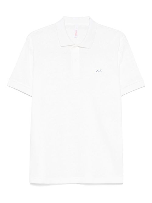 Sun 68 floral-print polo shirt - White