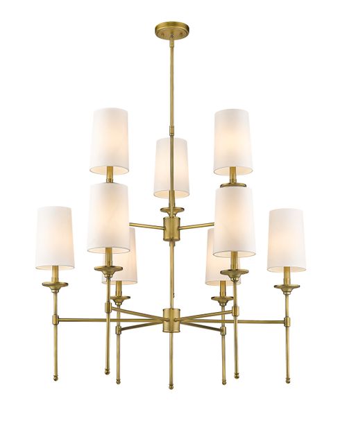 Rubbed Brass Chandelier from the Emily Collection