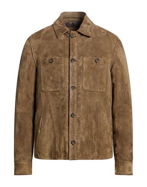 Man Jacket Khaki Size 40 Leather