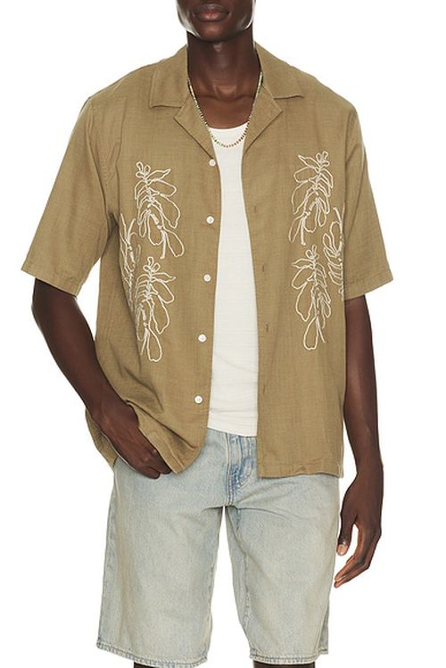 SAMSOE SAMSOE Saoscar Ax Shirt in Dusky Green - Army. L also in S, M, XL/1X
